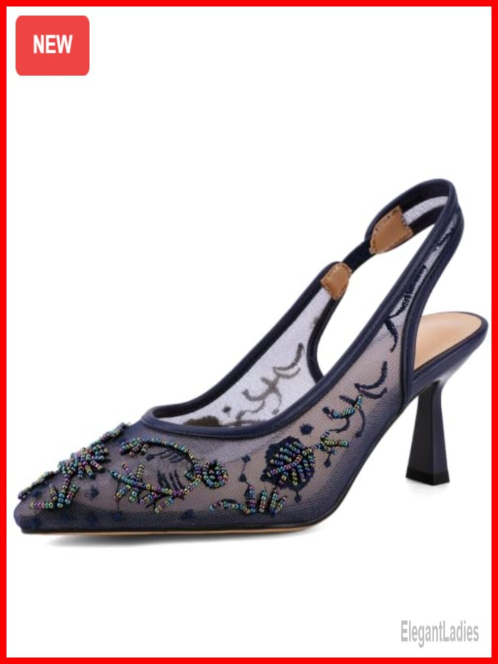 Lace Mesh Kitten Heel Sandals Embroidered Pearl Bridal Heels